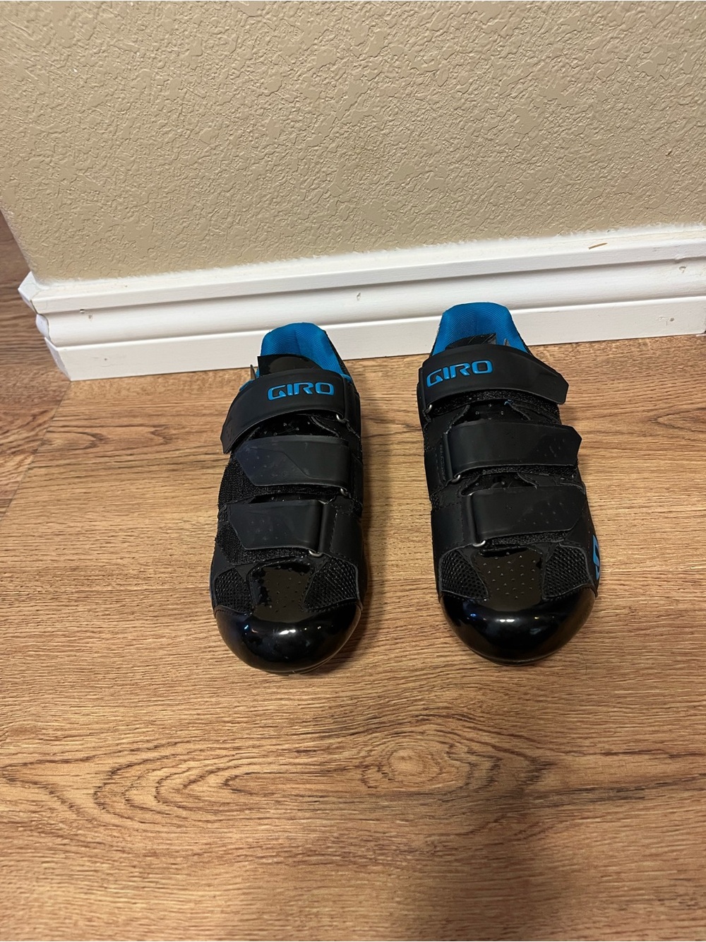 Giro Women’s Black and Blue Cycling Shoes - Secure Triple Velcro Fit